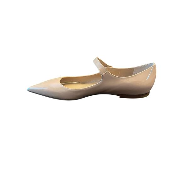 Valentino Garavani Patent Leather Pointed Toe Ballet Flats Ballerina IVORY 7/37 - Picture 3 of 13